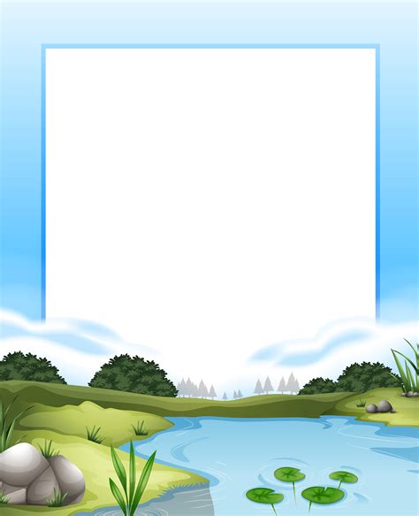 Border with river scene background 293940 Vector Art at Vecteezy