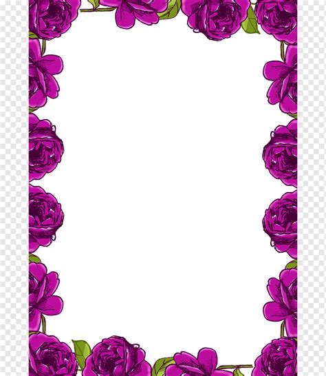 Border Flowers Rose, Rose Page Border, purple, flower Arranging, violet ...