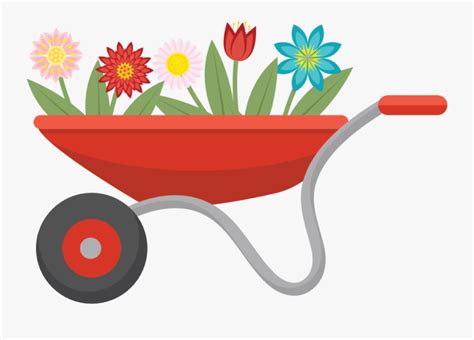 Wheelbarrow With Flowers Clipart