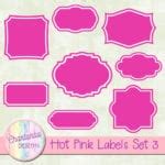 Free Labels Design Elements in Hot Pink