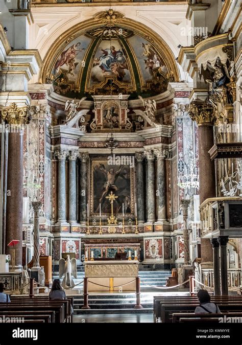 Interior of Amalfi Cathedral. The Cathedral at The Monumental complex ...