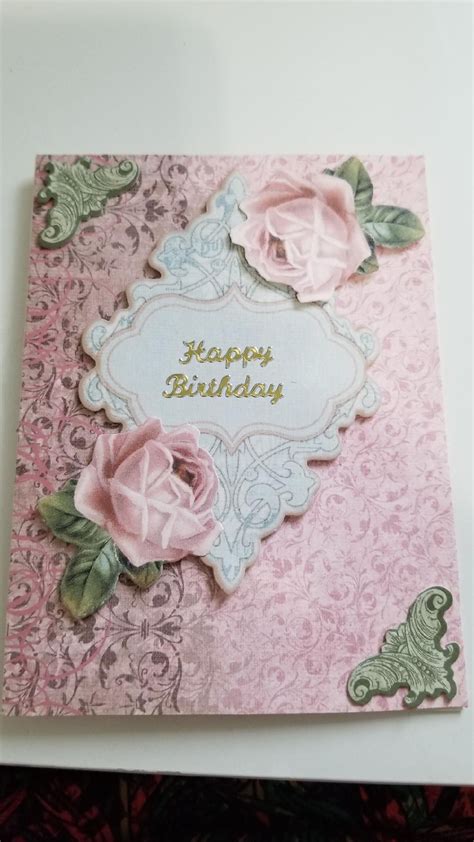 Pink Roses Happy Birthday card | Birthday cards, Happy birthday cards ...