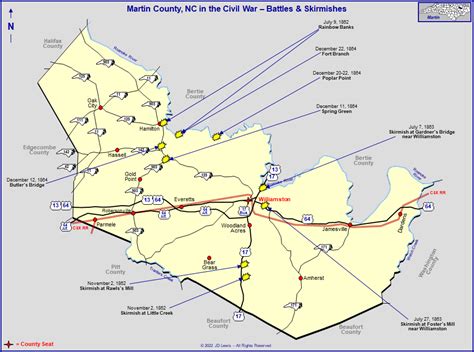 Known Civil War Battles & Skirmishes in Martin County, NC