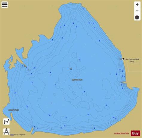 CYPRESS LAKE Fishing Map | Nautical Charts App