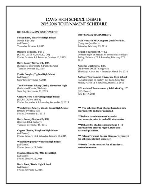 2015-2016 Schedule - Davis School District