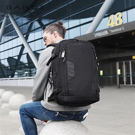 45L Expandable Large Capacity Travel Backpack Men's Laptop Backpack Travel FAA Flight Approved ...