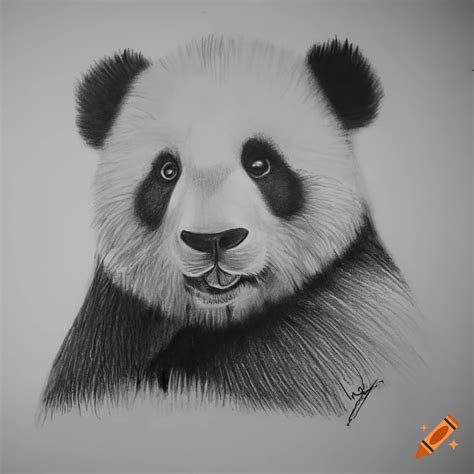 Realistic drawing of a panda on Craiyon