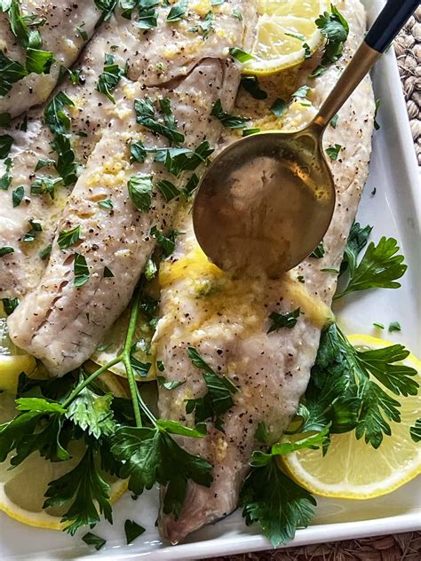 Baked Walleye with Lemon Garlic Butter and Herbs - Big Delicious Life