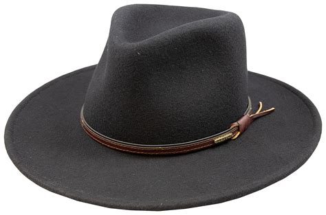 Stetson Bozeman Black Wool Crushable Cowboy Western Hat - Large | eBay