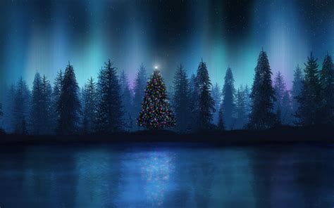 landscape, Christmas Tree, Aurorae, Forest Wallpapers HD / Desktop and Mobile Backgrounds