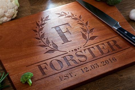 Personalized Cutting Board Wedding Day Engraved Cutting