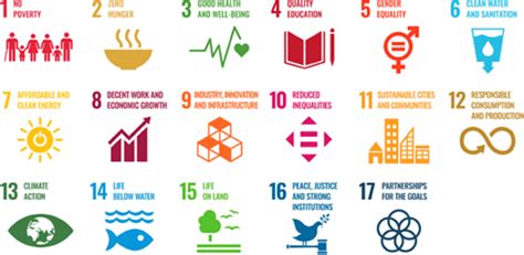 The 17 sustainable development goals from the United Nations depicted ...