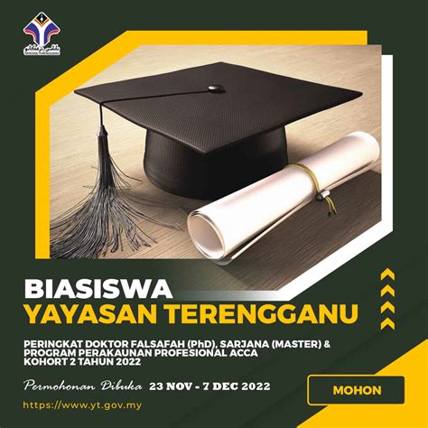 Biasiswa Yayasan Terengganu Untuk Phd, Master & Perakaunan Profesional ACCA