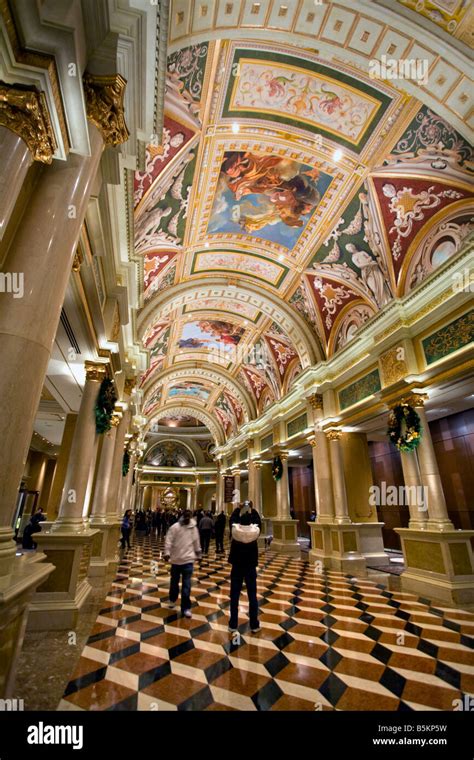 Hallway inside of the Caesars Palace Hotel and Casino along Las Vegas Boulevard or the Strip in ...