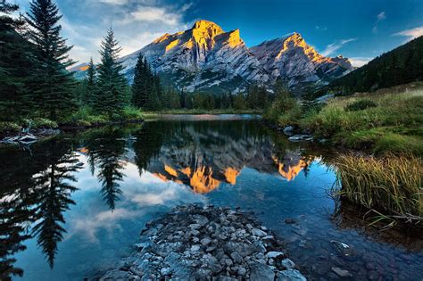 Mountain Reflection in River F1C beautiful, graphy, water, snow ...