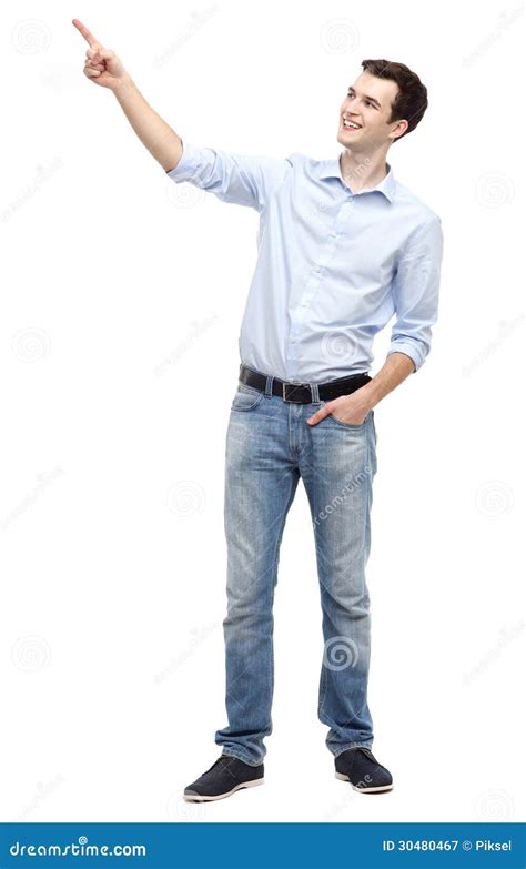 Young Guy Pointing Up Royalty Free Stock Photography - Image: 30480467