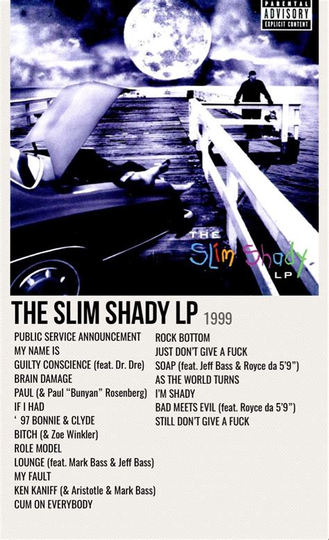 the slim shady lp back cover