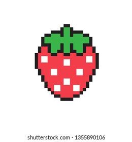 Pixel Art Strawberry Stock Vector (Royalty Free) 1355890106 | Shutterstock