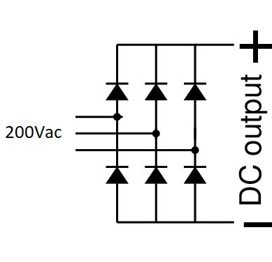 3-phase 200Vac rectifier output voltage - Electrical Engineering Stack Exchange