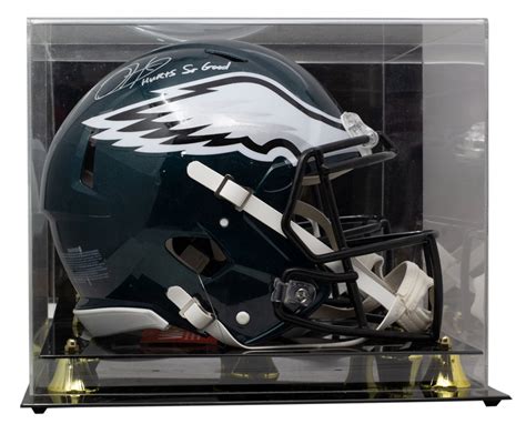 Jalen Hurts Signed Eagles Full-Size Authentic On-Field Speed Helmet with Display Case Inscribed ...