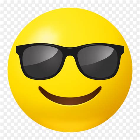 Smiling face emoji with sunglasses vector PNG - Similar PNG