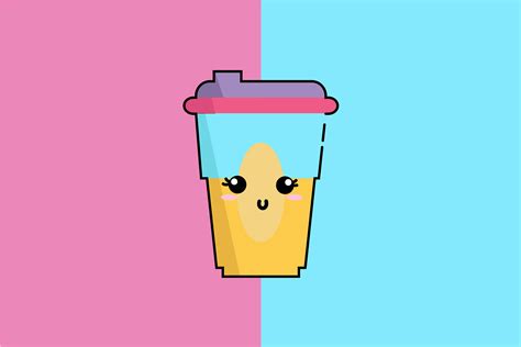 Kawaii Cute Smile Coffee Cup By Red Sugar Design | TheHungryJPEG