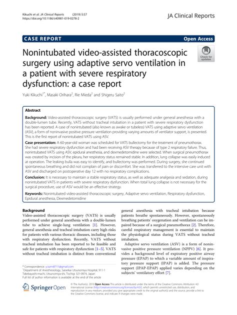 (PDF) Nonintubated video-assisted thoracoscopic surgery using adaptive ...