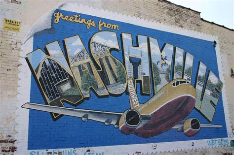 Unique Postcard Mural Greets Visitors to Nashville by Murals & More