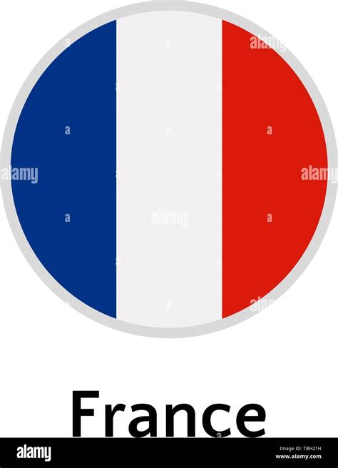 France flag round flat icon, european country vector illustration Stock ...