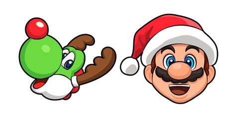 Super Mario Santa Mario and Reindeer Yoshi cursor – Custom Cursor