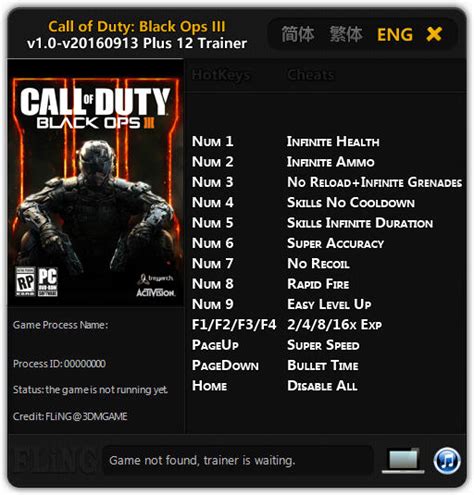 Call of Duty: Black Ops 3 Trainer +12 v1.0 - 2016.09.13 FLiNG ...