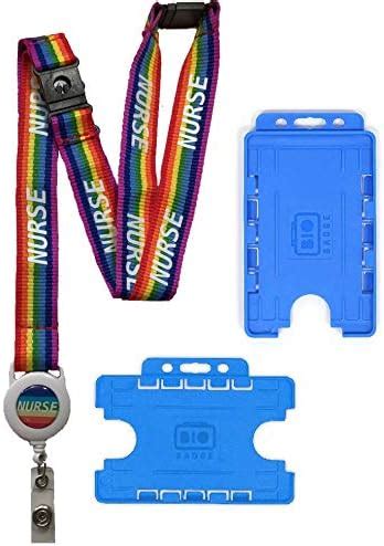 Retractable Lanyard with Card Holder Set - Blue | NHS Lanyard and ID Card Holder | Card Holder ...