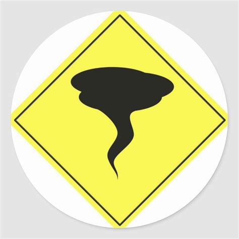 Tornado Warning Sign Classic Round Sticker | Zazzle | Tornado warning, Warning signs, Round stickers