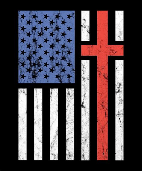 Christian Cross American Flag USA Digital Art by Michael S | Fine Art America