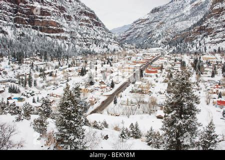 Ouray in winter, Ouray, Rocky Mountains, Colorado, USA Stock Photo - Alamy