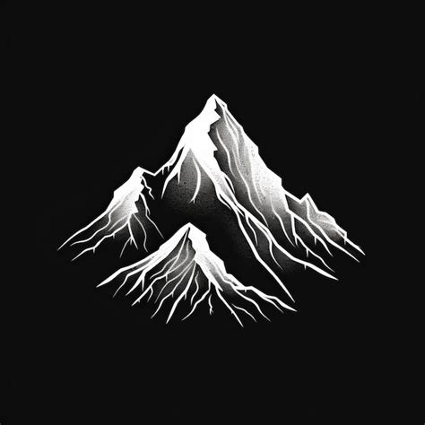 Premium AI Image | Minimalist Mountain Design In Black And White