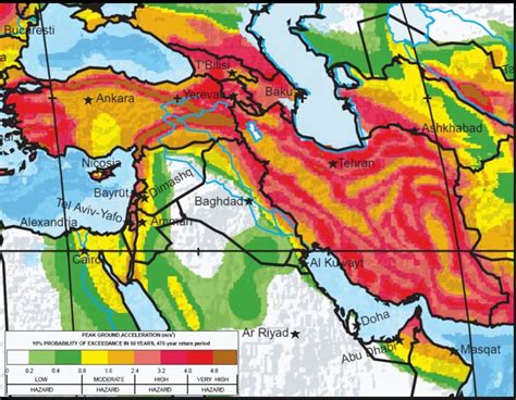 Seismic Zone Map Middle East