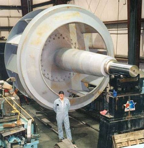 Industrial fan repair shop work or on site in the field.