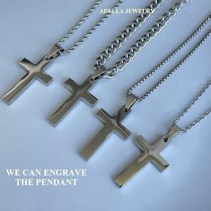 Silver Cross Jesus Cross Chain Necklace Religious Cross Pendant Necklace Christian Jewelry ...