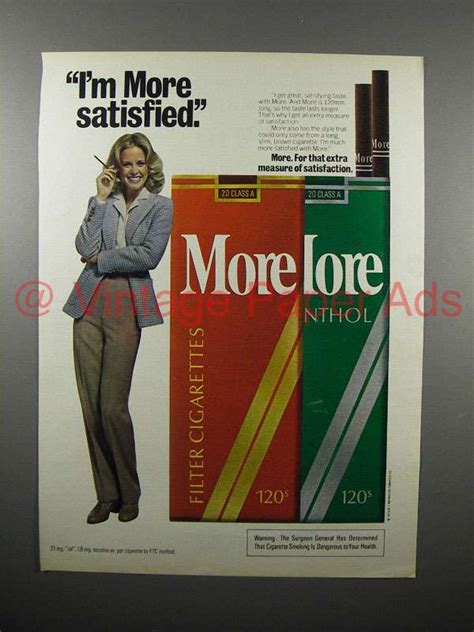 1980 More Cigarette Ad - I'm Satisfied