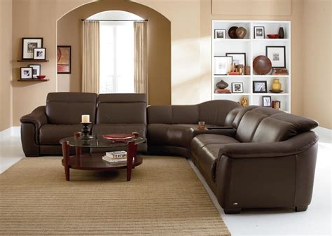 Natuzzi Editions Contemporary Leather Reclining Sectional Sofa ...