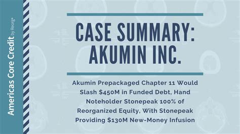 CASE SUMMARY: Akumin Prepackaged Chapter 11 Would Slash $450M in Funded ...