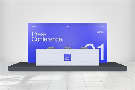 Press Conference Table & Backdrop Mockup, Graphic Templates - Envato Elements