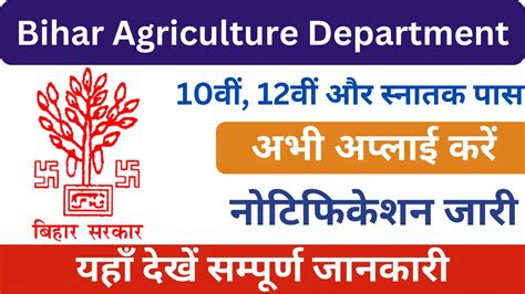 बिहार कृषि विभाग भर्ती 2024: Bihar Agriculture Department के 866 पदों ...