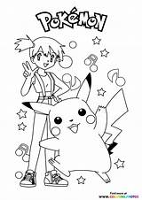 Misty And Pikachu  Pokemon Coloring Pages For Kids sketch template