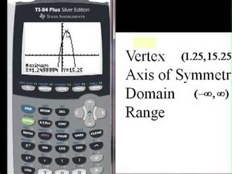 Quadratic Functions with a Graphing Calculator - YouTube