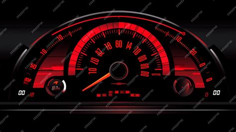 Premium Photo | Realistic red dashboard with speedometer and ...