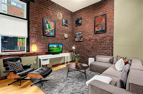 60 Stunning Modern Living Room Ideas (Photos) | Brick wall living room ...