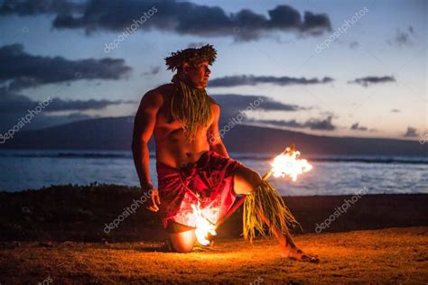 Male Fire Dancer in Hawaii — Stock Photo © DeborahKolb #18288309