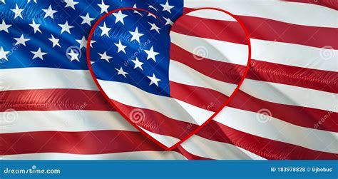 American Flag. 3d United States Waving Flag. Sign of USA Seamless Animation, 3d Rendering Stock ...